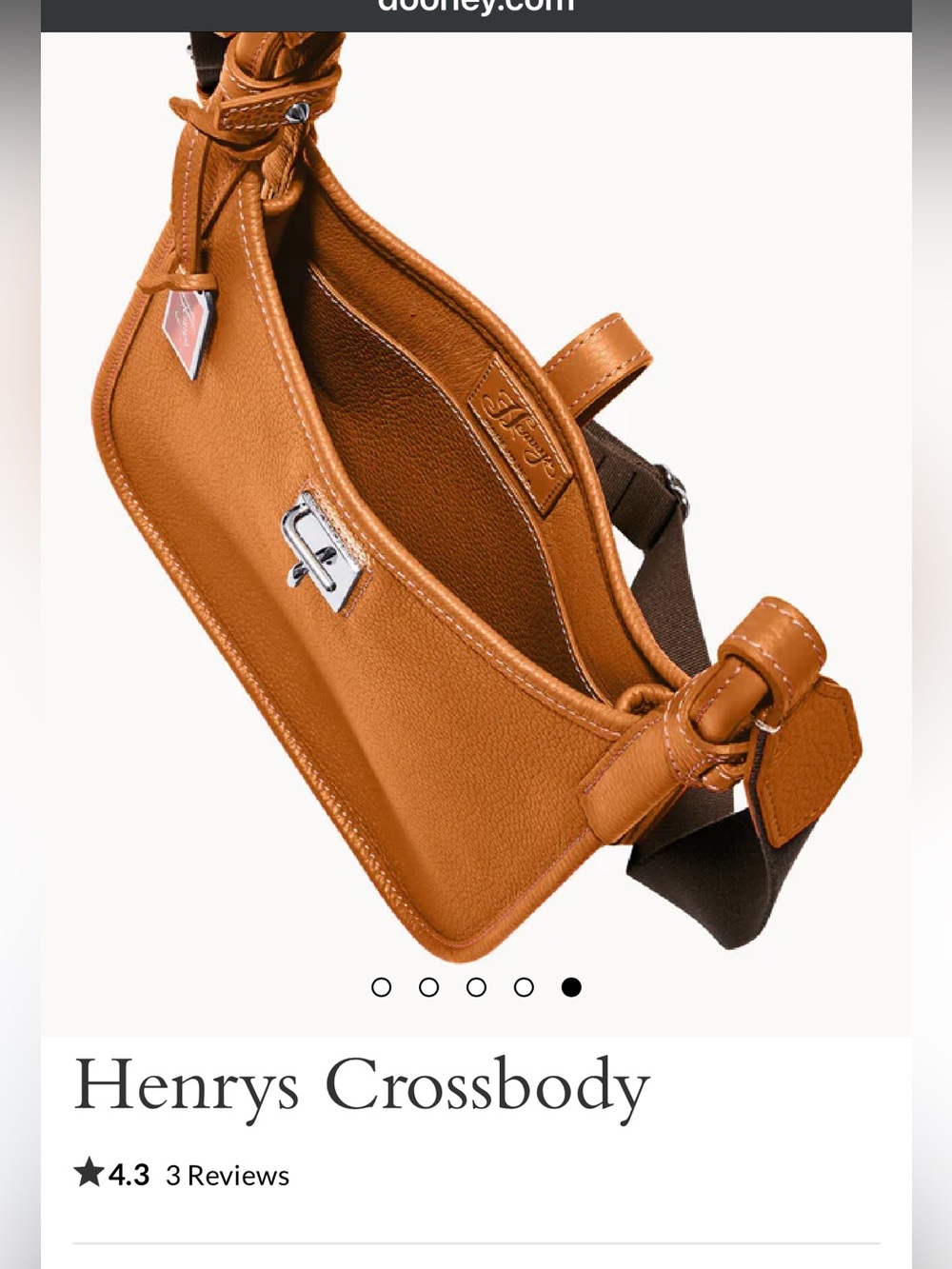**EUC** Dooney & Bourke Tan Henrys Crossbody Bag Caramel - Picture 6 of 10